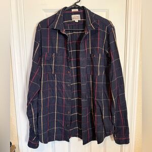 J. Crew Navy Plaid Casual Button Down Shirt